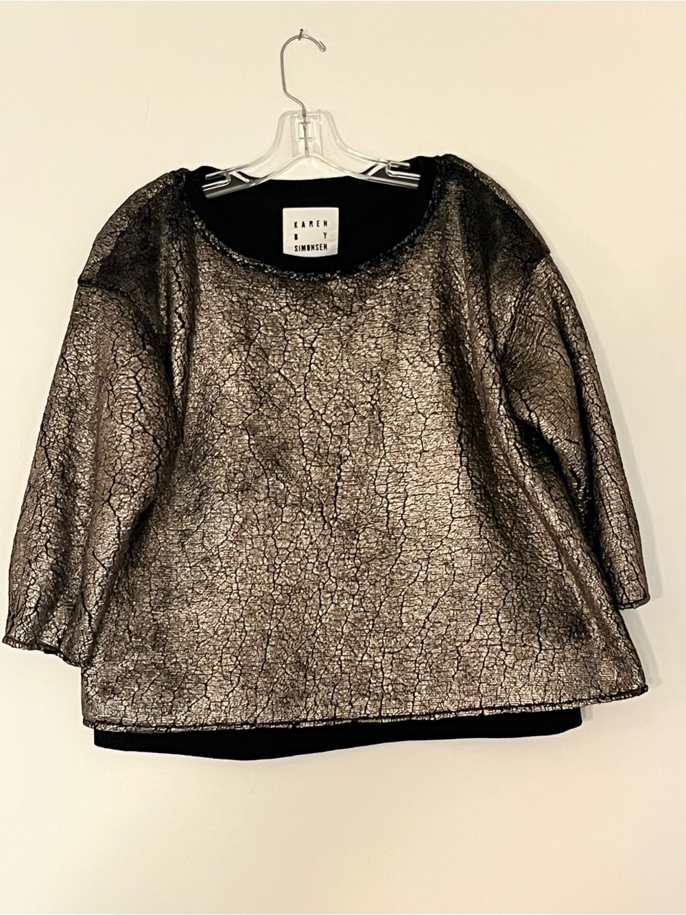 Karen By Simonsen Demeur Gold Metallic Sweater